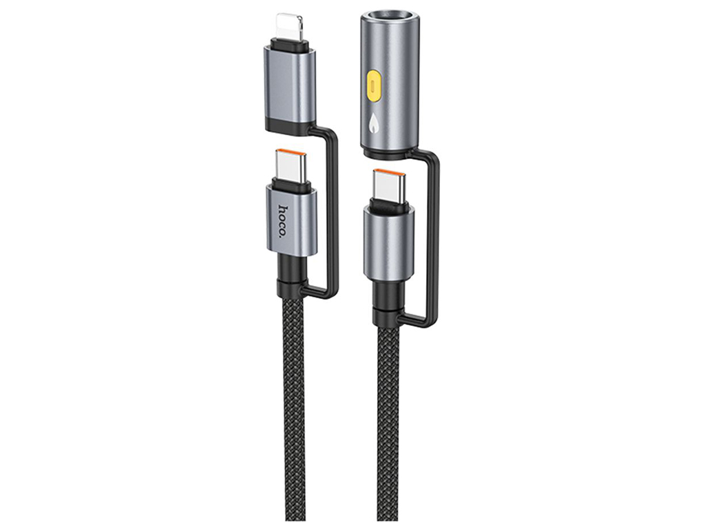 Кабель USB Hoco U138 USB-C/iP to USB-C/Cigarette Lighter 1.2м Цвет Черный