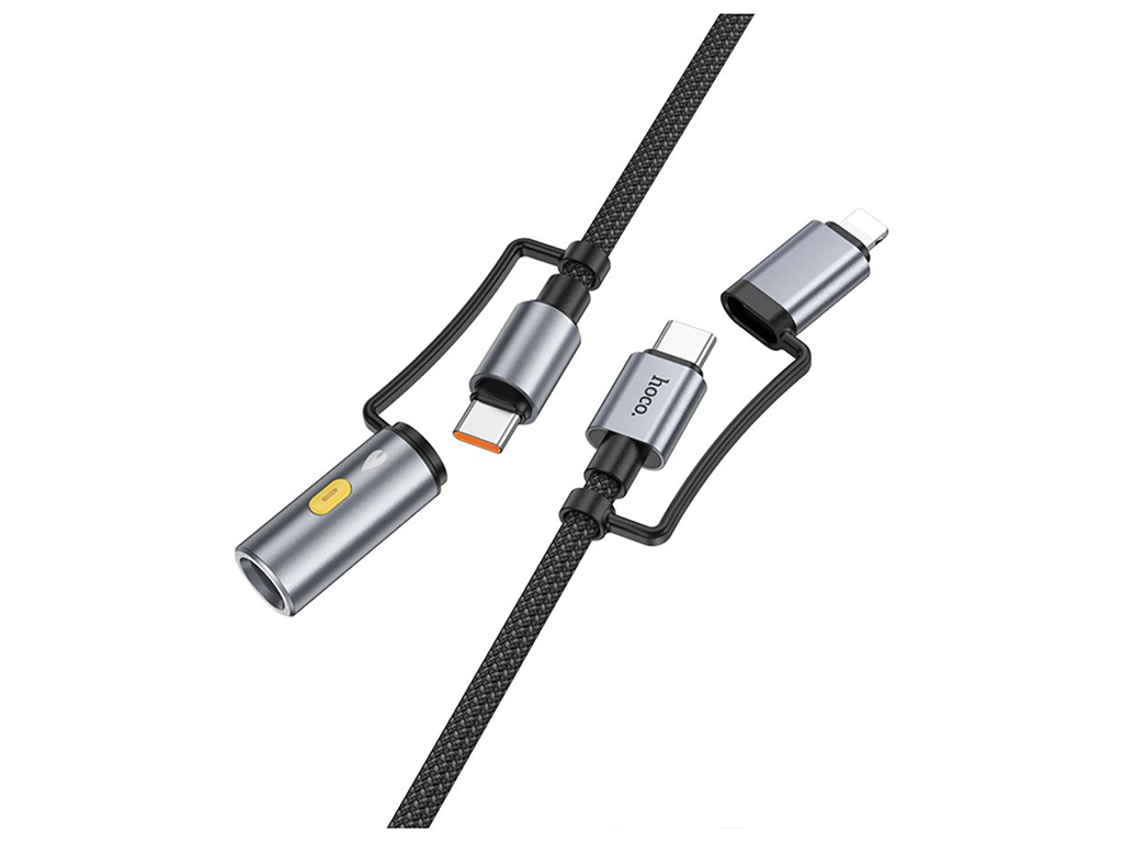 Кабель USB Hoco U138 USB-C/iP to USB-C/Cigarette Lighter 1.2м Цвет Черный
