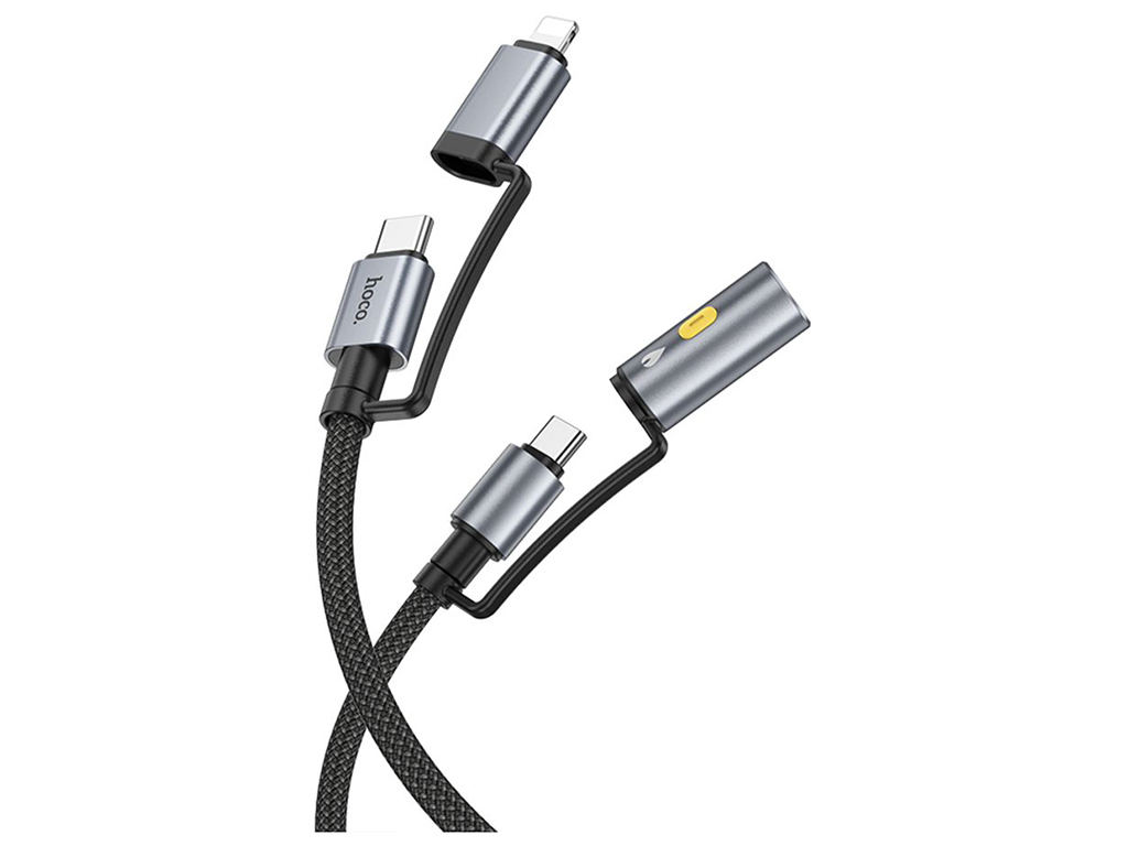 Кабель USB Hoco U138 USB-C/iP to USB-C/Cigarette Lighter 1.2м Цвет Черный