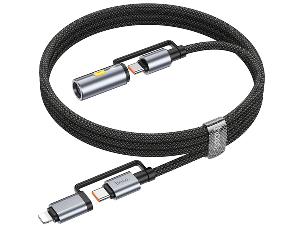 Кабель USB Hoco U138 USB-C/iP to USB-C/Cigarette Lighter 1.2м Цвет Черный