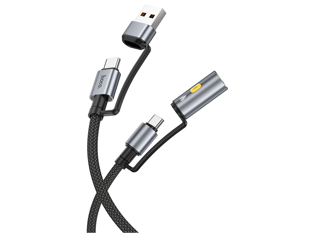 Кабель USB Hoco U138 USB/USB-C to USB-C/Cigarette Lighter 1,2м Цвет Черный