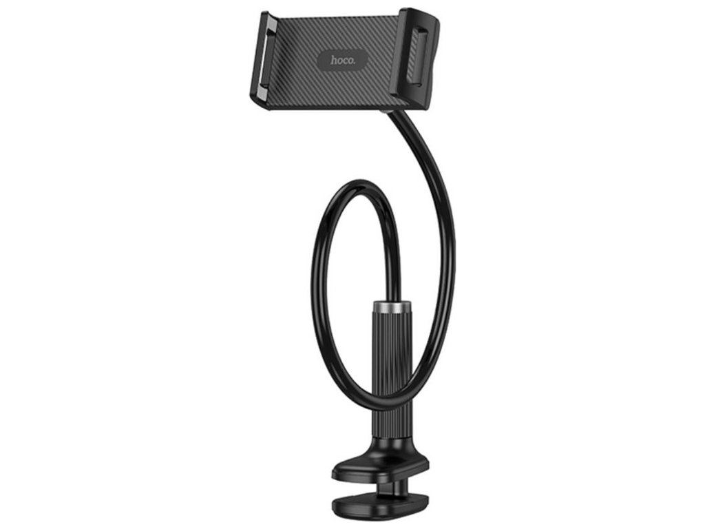 Держатель на прищепке Hoco HD10, для смартфонов и планшетов 4.5–13", до 65мм, ABS, алюминий, черный