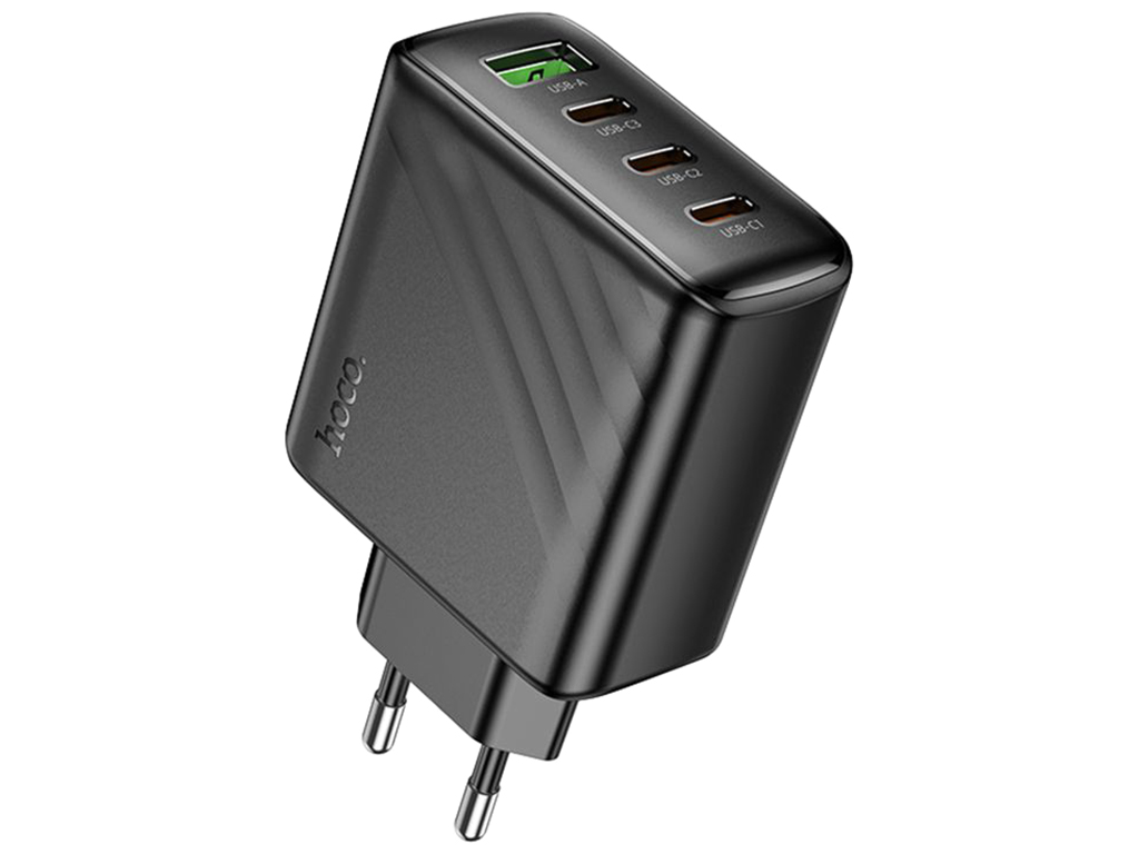 Мережевий зарядний пристрій Hoco CS27A 3USB-C/1USB PD/QC 67W, колір чорний