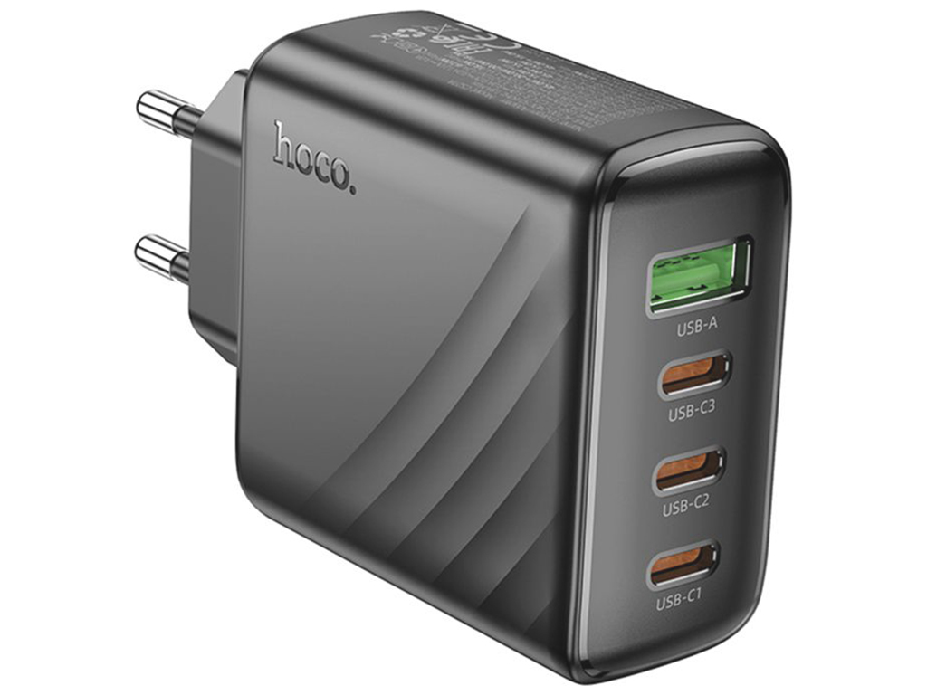 Мережевий зарядний пристрій Hoco CS27A 3USB-C/1USB PD/QC 67W, колір чорний