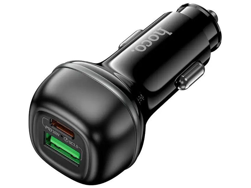 Авто Зарядное Устройство Hoco Z58A 1USB/1USB-C QC/PD48W Цвет Черный