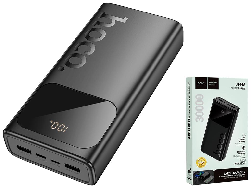Универсальная мобильная батарея Power Bank Hoco J144 Hymn 15000mAh, цвет черный