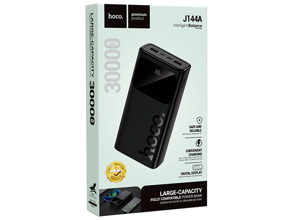 Универсальная мобильная батарея Power Bank Hoco J144 Hymn 15000mAh, цвет черный