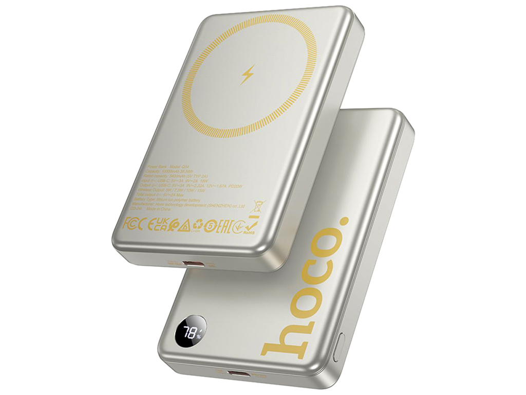 Универсальная мобильная батарея Power Bank Hoco Q34 Clever PD20W, 10000mAh, цвет титаниум