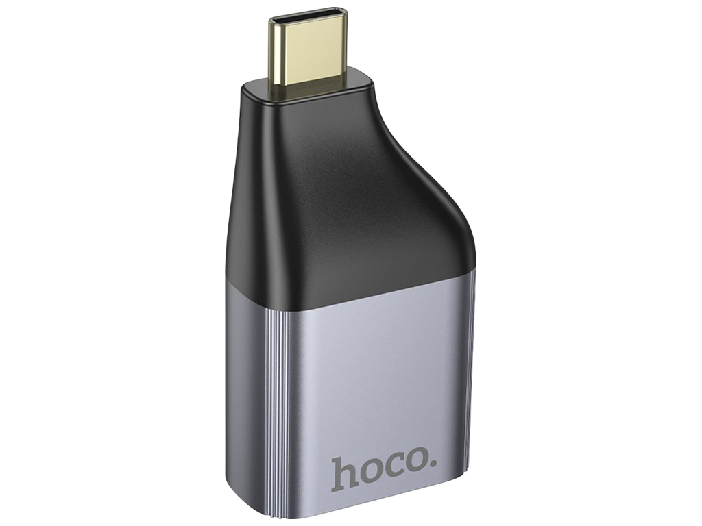 Перехідник Hoco UA34, Type-C to VGA, 2K 60Hz, алюміній + ABS, 52×26×14мм, колір сірий