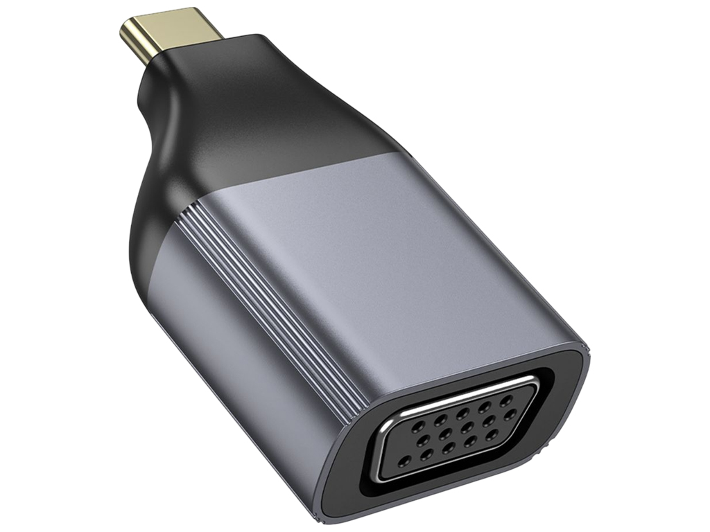 Перехідник Hoco UA34, Type-C to VGA, 2K 60Hz, алюміній + ABS, 52×26×14мм, колір сірий