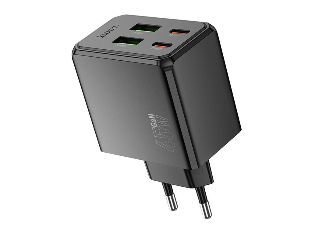Сетевое зарядное устройство Hoco CS18A 2usb-c/2usb pd/qc 45w, 45 вт, 4 порта usb, цвет черный