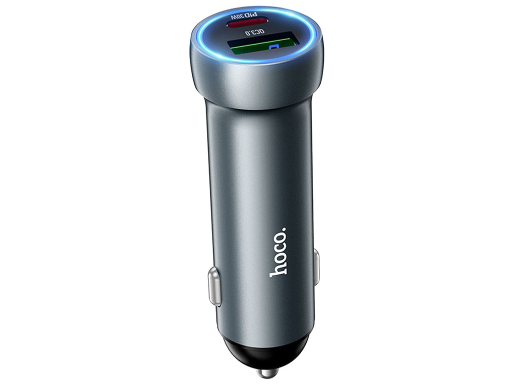 Авто Зарядное Устройство Hoco Z54A 1USB/1USB-C PD48W/QC3.0 Цвет Серый