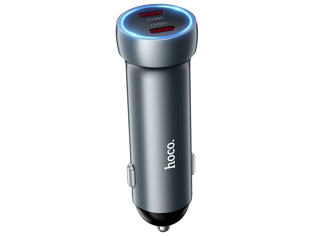 Авто Зарядное Устройство Hoco Z54B 2USB-C PD60W/QC3.0 Цвет Серый