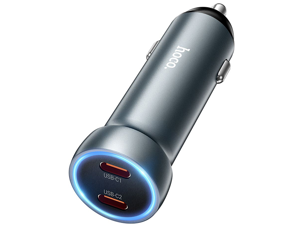 Авто Зарядное Устройство Hoco Z54B 2USB-C PD60W/QC3.0 Цвет Серый