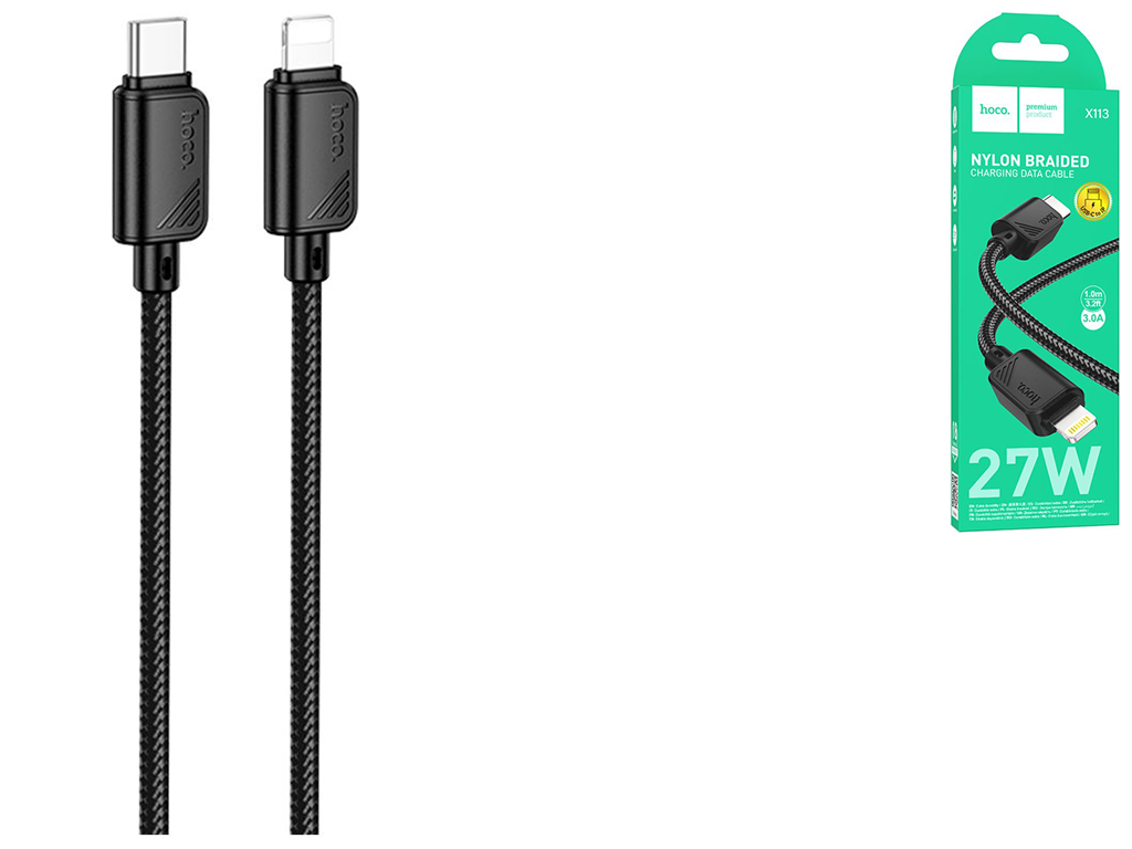 Кабель USB Hoco X113 Type-C to Lightning PD27W Цвет Черный