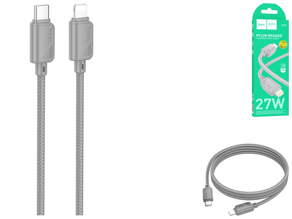 Кабель USB Hoco X113 Type-C to Lightning PD27W Цвет Серый