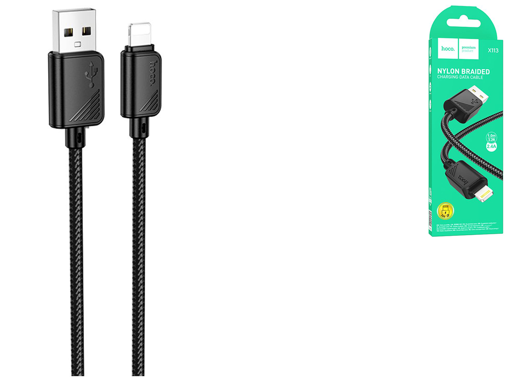 Кабель USB Hoco X113 Lightning 2.4A Цвет Черный
