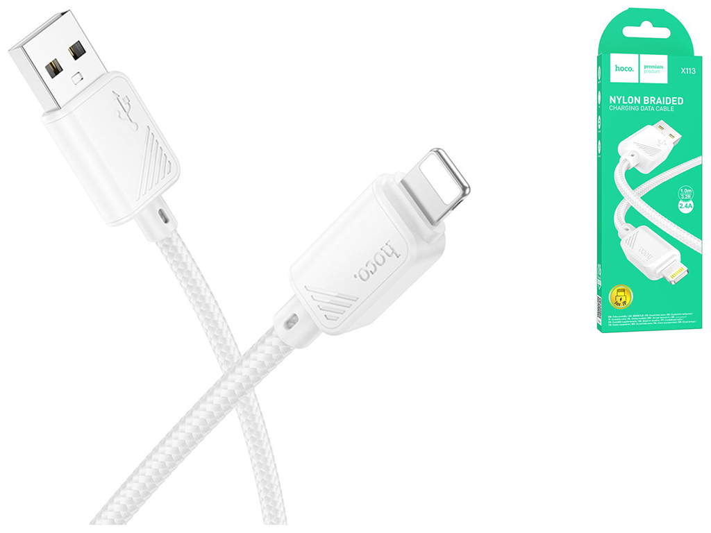 Кабель USB Hoco X113 Lightning 2.4A Цвет Белый