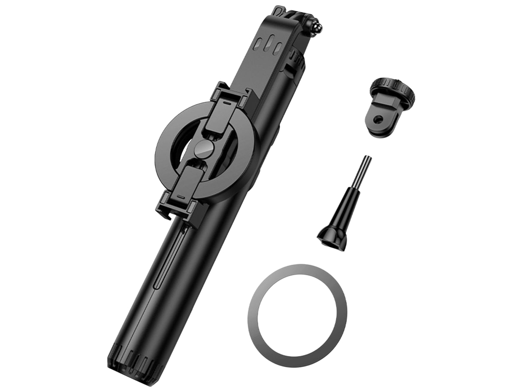 Селфі-штатив Hoco K25, 150см, Bluetooth 5.2, пульт ДК, 3 осі, колір чорний