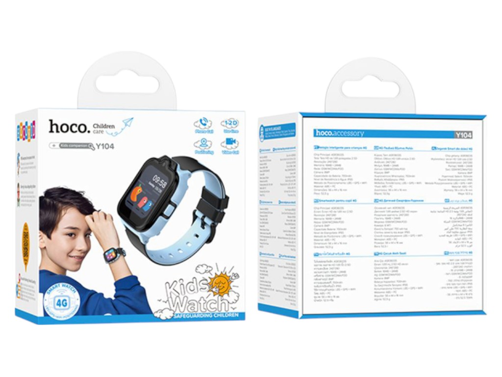 Детские смарт часы Hoco Y104 4G GPS, черный