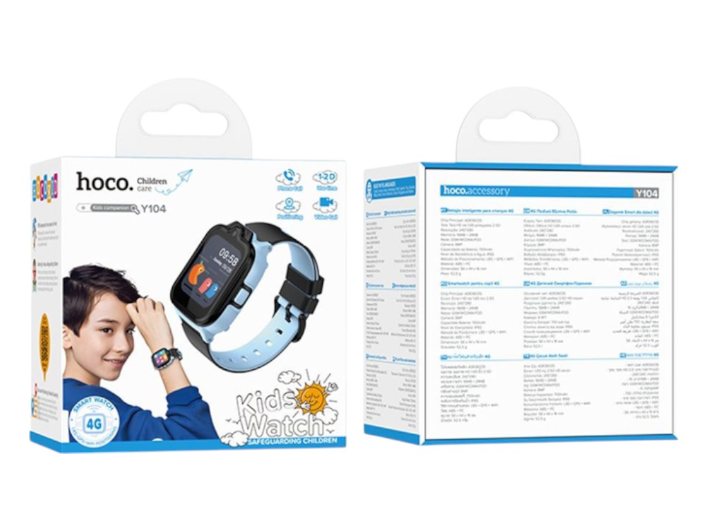 Детские смарт-часы Hoco Y104 4G GPS, синий