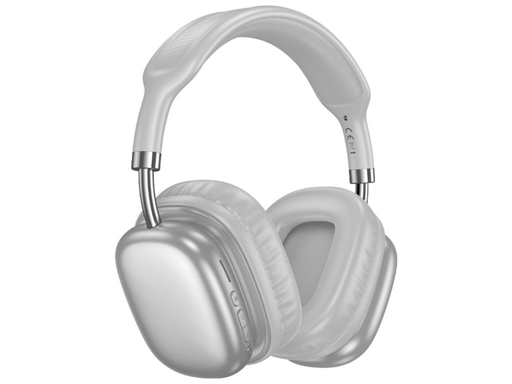 Bluetooth стерео гарнітура Hoco W52, bluetooth 5.4, type-c/aux, слот TF, 400mAh, колір сталевий