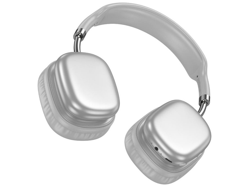 Bluetooth стерео гарнітура Hoco W52, bluetooth 5.4, type-c/aux, слот TF, 400mAh, колір сталевий