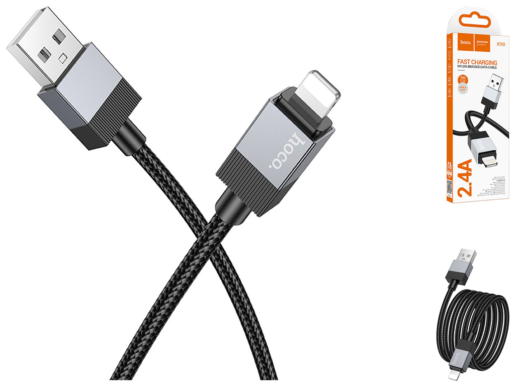 Кабель USB Hoco X110 Lightning 2.4A Цвет Черный