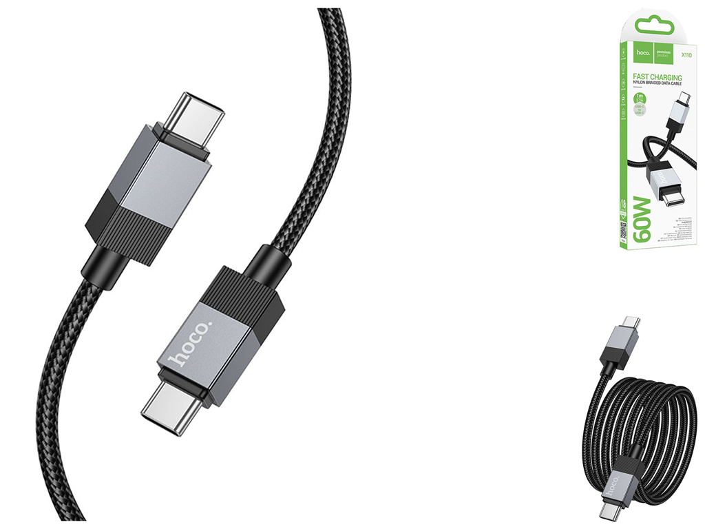 USB Hoco X110 Type-C to Type-C 60W Цвет Черный