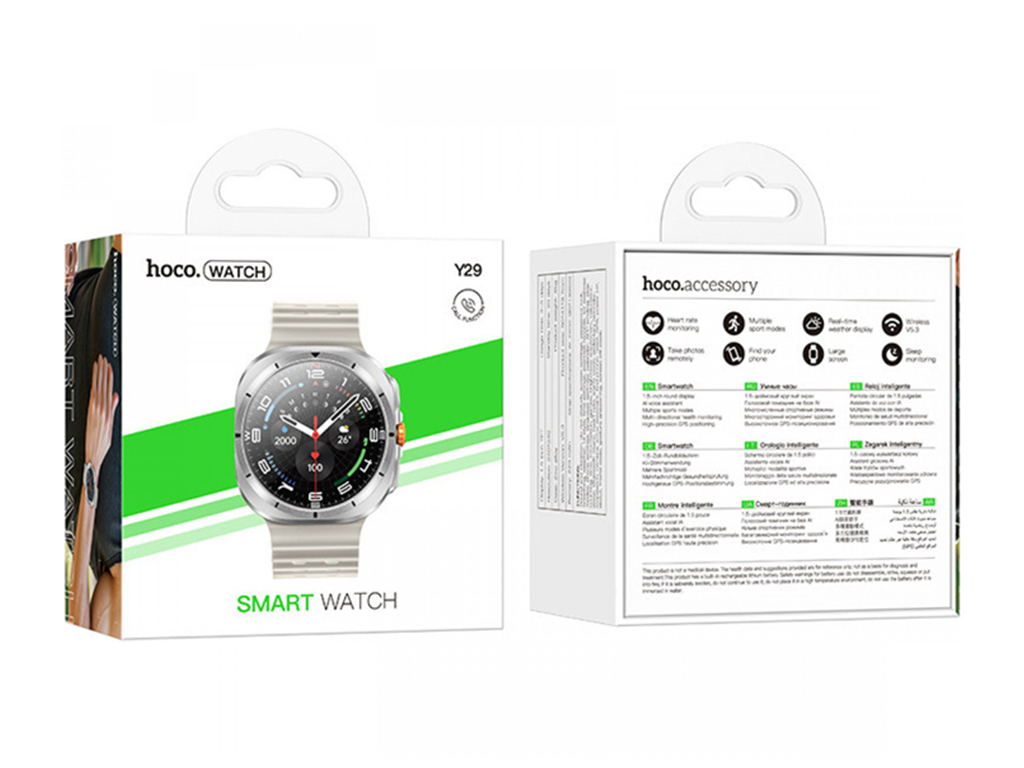 Смарт часы Hoco Y29, gps, bluetooth 5.3, спортивные режимы, цвет серый