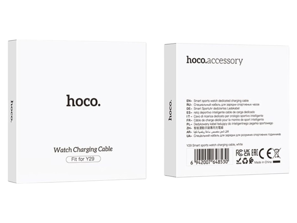 Кабель зарядки для годинника Hoco Y29, USB-A, силіконовий, 60 см, колір білий