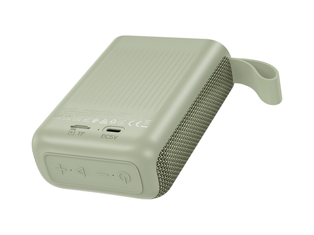 Колонка Hoco HC34, 5Вт, Bluetooth 5.4, 1200mAh, Type-C, пластик, 83×110×39мм, колір зелений