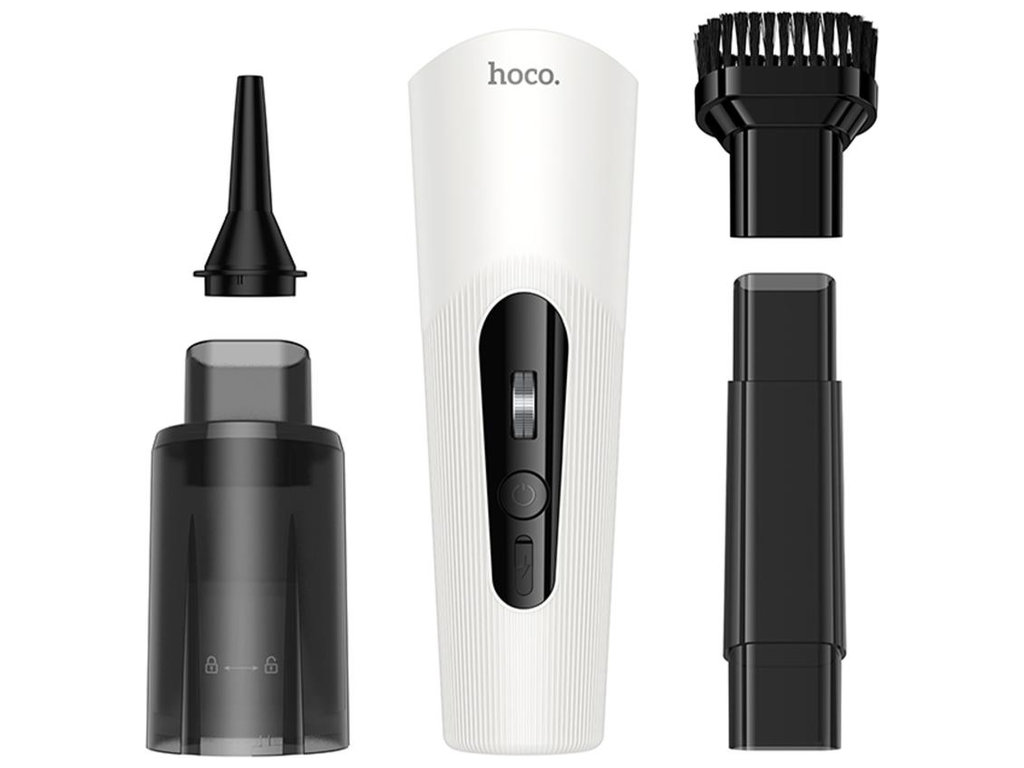 Пылесос автомобильный Hoco ZP16, 50W, 2 режима, 3600mAh, сухая уборка, HEPA, пластик, цвет белый