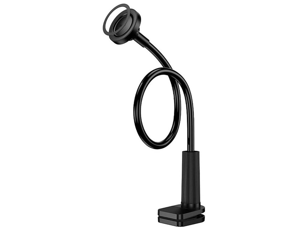 Держатель на прищепке Hoco HD13 Ring Magnetic, для смартфонов/планшетов 4.5–7", пластик, цвет черный