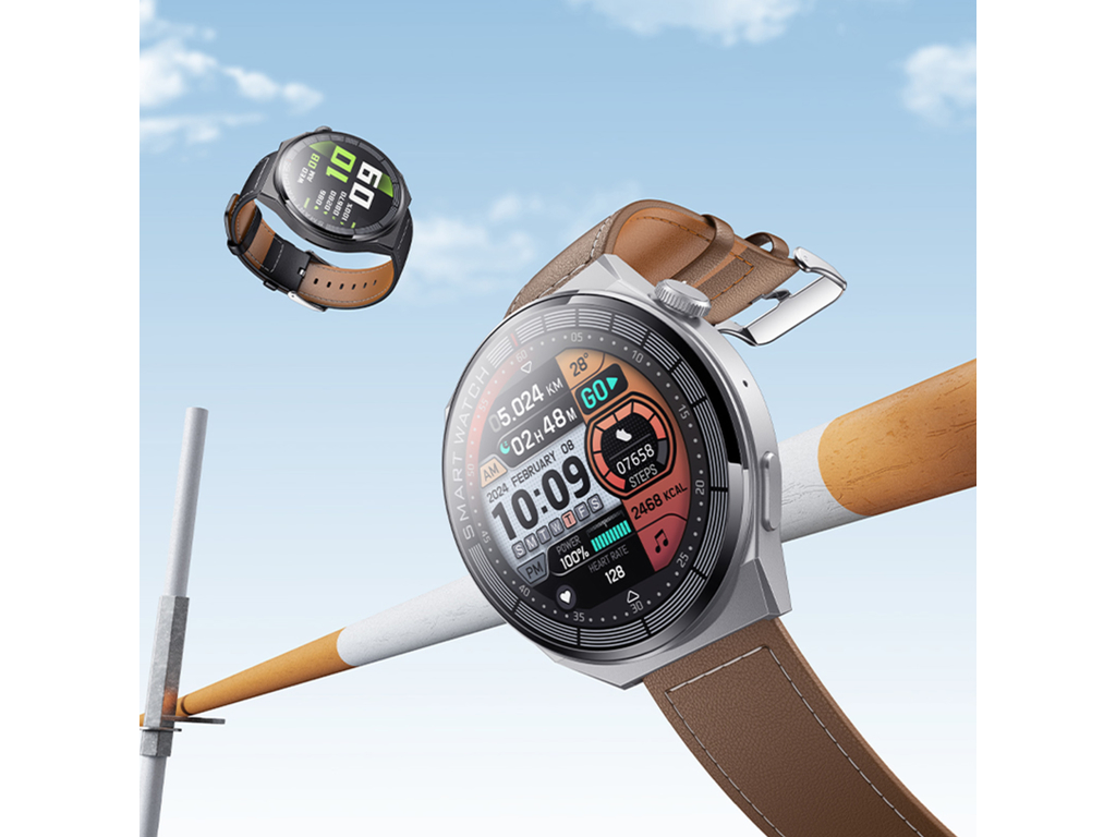 Смарт-годинник Hoco Y35, Bluetooth 5.3, 250мАч, TFT дисплей, пластик, шкірозамінник, 100×100×65мм