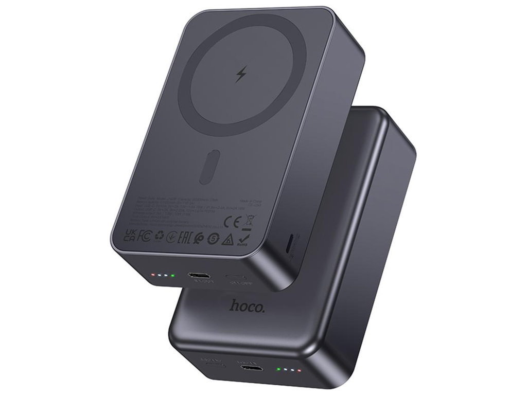 Power Bank Hoco J160B Original, PD20W, 20000mAh, магнитный, беспроводная зарядка, ABS+PC, цвет серый
