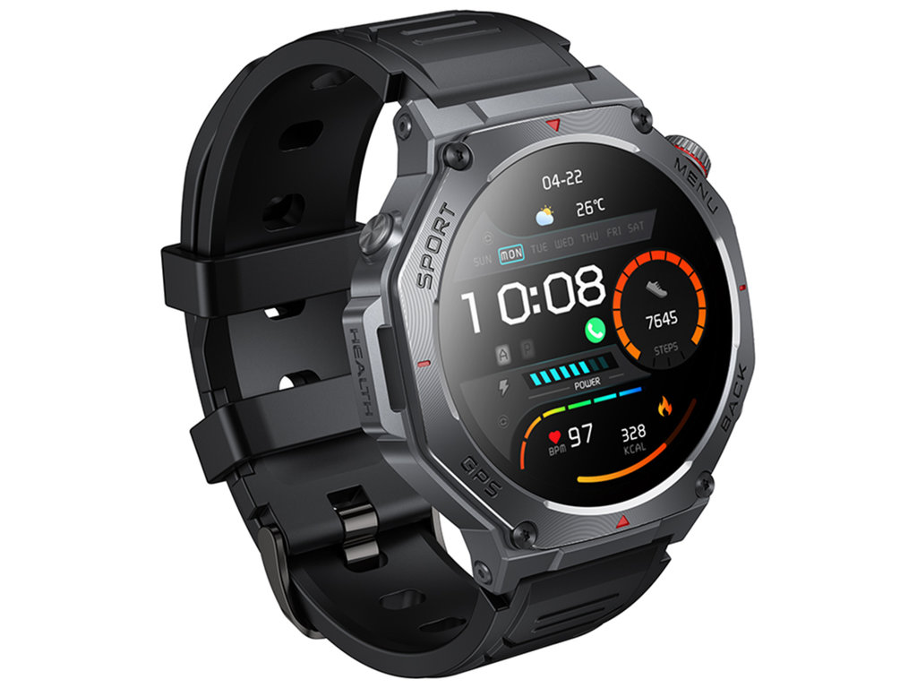 Смарт-часы Hoco Y37, Bluetooth 5.3, GPS, AMOLED дисплей, 520мАч, алюминиевый сплав, цвет черный