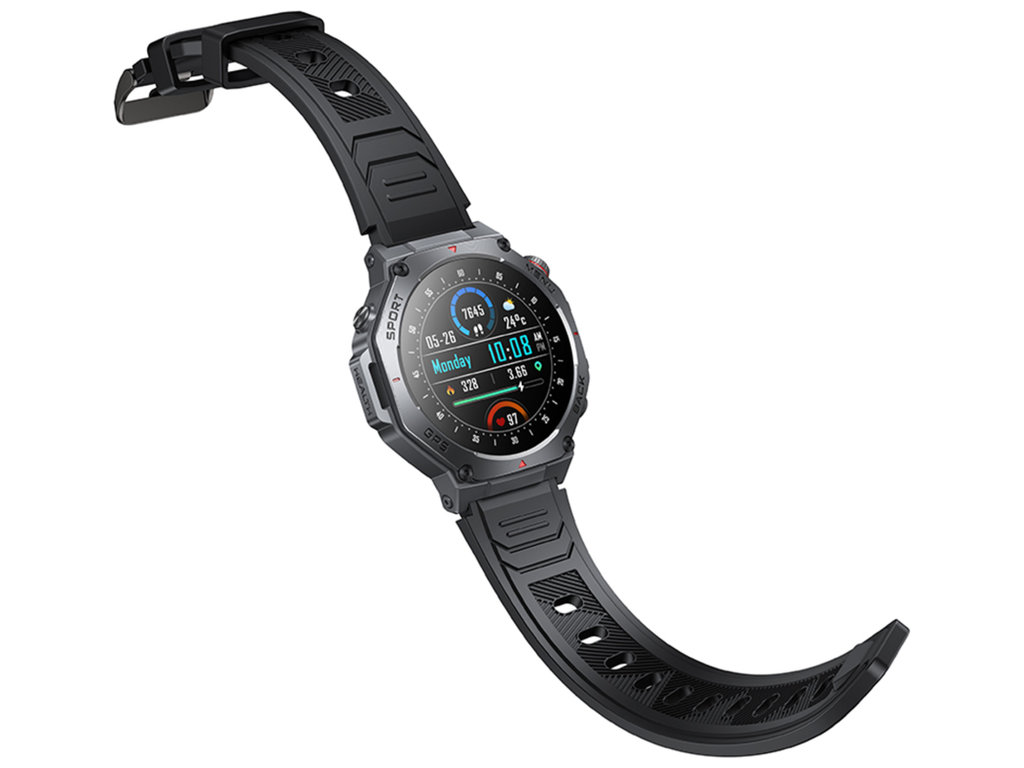 Смарт-часы Hoco Y37, Bluetooth 5.3, GPS, AMOLED дисплей, 520мАч, алюминиевый сплав, цвет черный