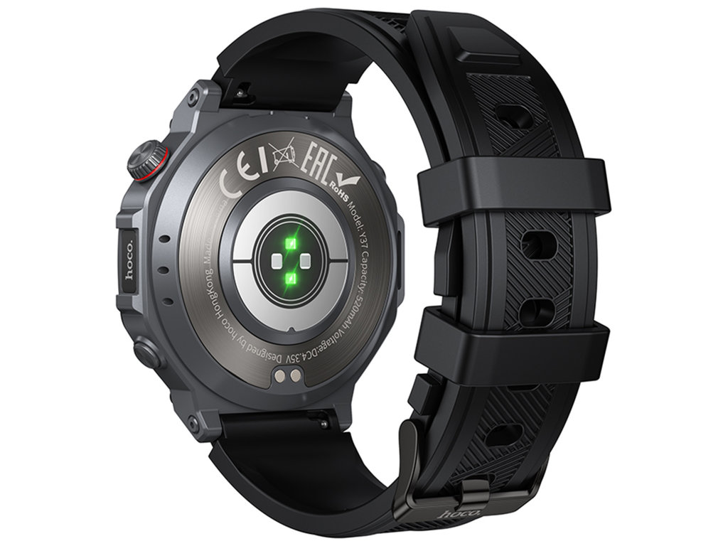 Смарт-часы Hoco Y37, Bluetooth 5.3, GPS, AMOLED дисплей, 520мАч, алюминиевый сплав, цвет черный
