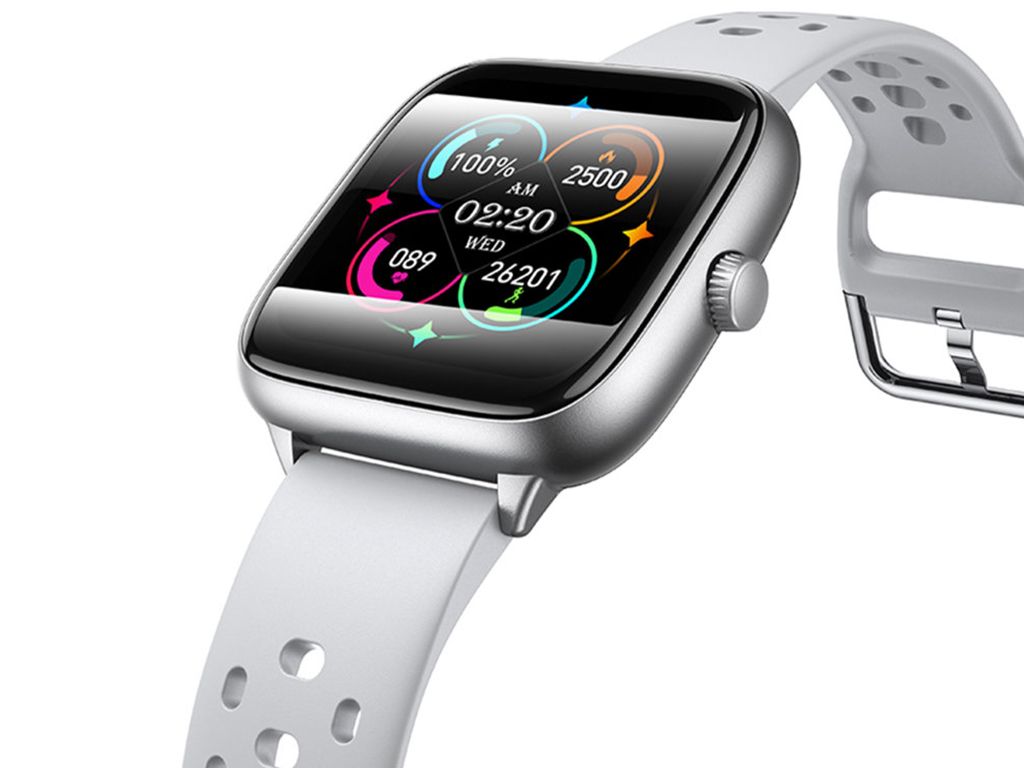 Смарт-годинник Hoco Y36, Bluetooth 5.3, 200мАг, TFT дисплей, цинковий сплав, силікон, колір срібло