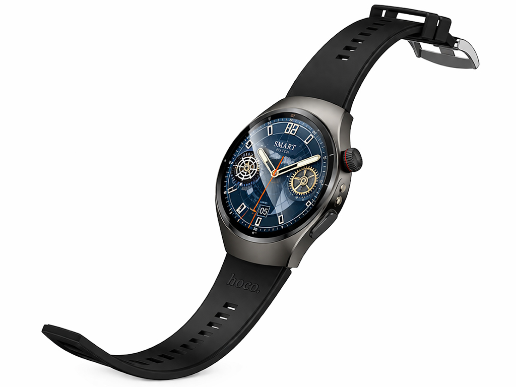 Смарт-годинник Hoco Y40, Bluetooth 5.3, TFT дисплей 1,53 дюйма, 316мАч, цинковий сплав, колір чорний