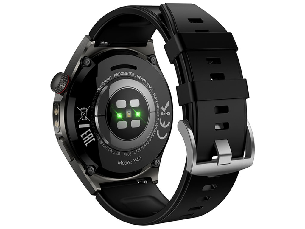 Смарт-годинник Hoco Y40, Bluetooth 5.3, TFT дисплей 1,53 дюйма, 316мАч, цинковий сплав, колір чорний