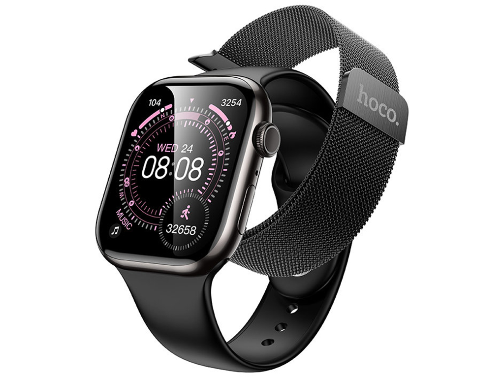 Смарт-годинник Hoco Y42 Milan Loop, Bluetooth 5.3, TFT дисплей 2,01", 200мАч, 220×95×30мм, чорний