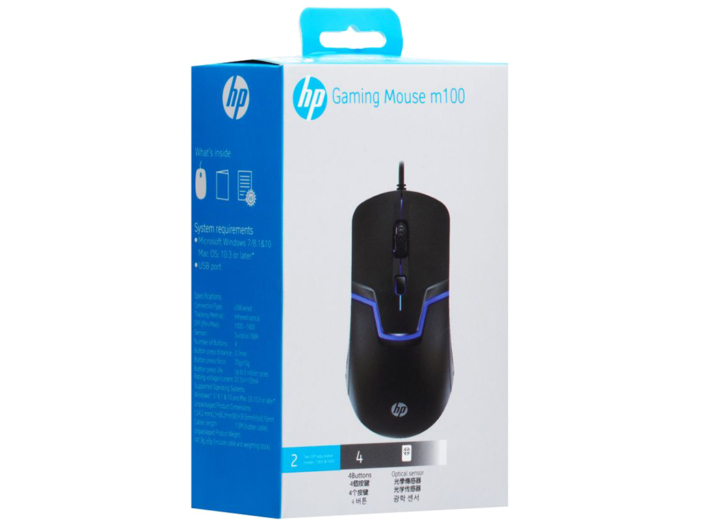 USB Мышь HP 4D M100, Чёрный