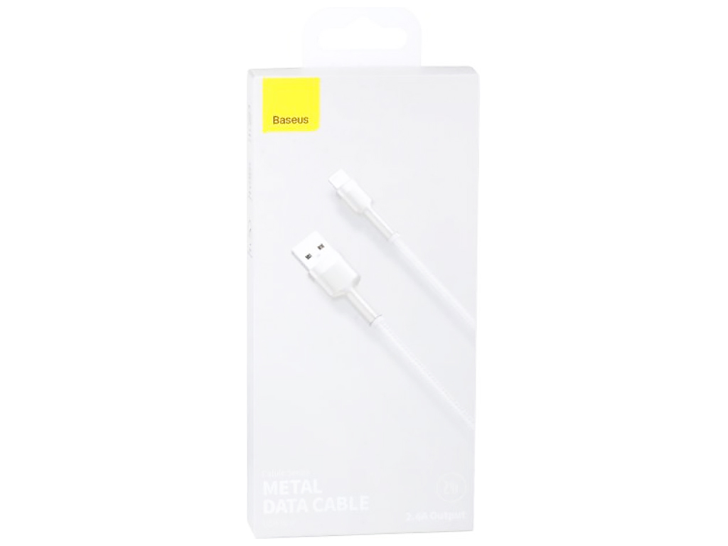 Кабель USB Baseus USB to Lightning 2.4A CALJK-A, Белый