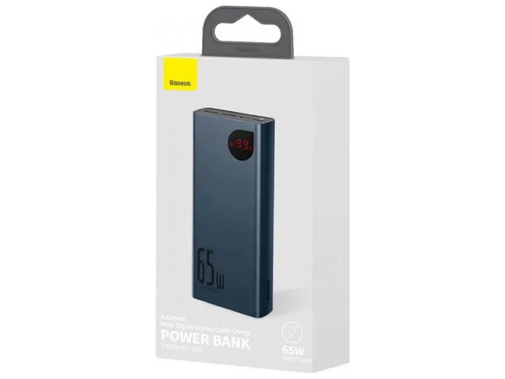 Power Bank Baseus Adaman Metal 65W 20000 mAh (PPIMDA-D) Цвет Синий, 03