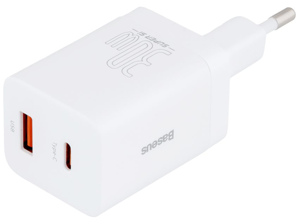 Мережевий зарядний пристрій Baseus PD+QC3.0 30W CCSUPP-E Колір Бiлий, 02