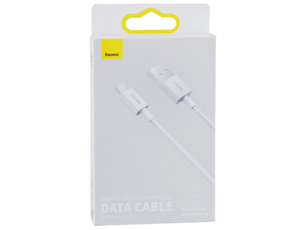 Кабель USB Baseus USB to Micro 2A CAMYS, Бiлий