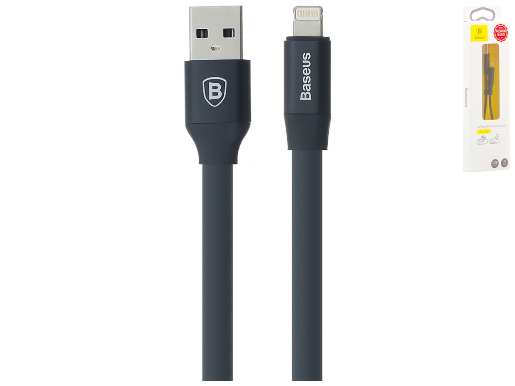 Кабель USB Baseus CALMBJ-B Lightning 23см, Чёрный