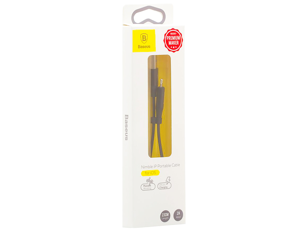 Кабель USB Baseus CALMBJ-B Lightning 23см, Чёрный
